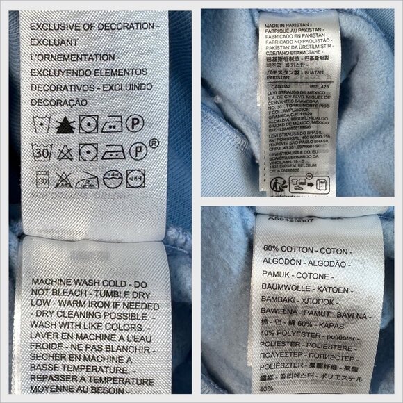 Levis Crewneck Sweatshirt Blue Sz L Unisex Pullover Fleece Soft Comfy Casual - Picture 6 of 8